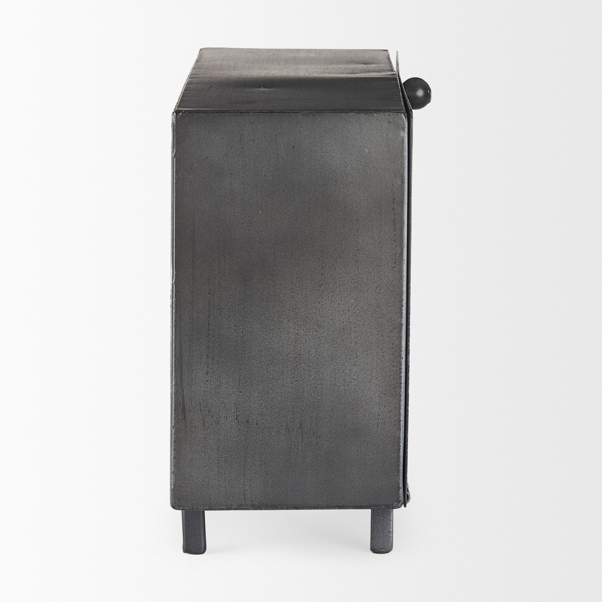 Harvey  Black Metal and Wood Rectangular Table Clock, by Mercana, 12.99" length x 4.53" width x 8.07" height View 7