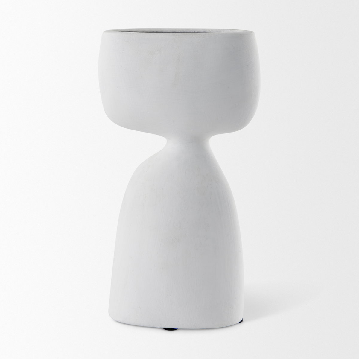 Tatum 11.6H Sculptural White Ceramic Vase, by Mercana, 5.91" length x 2.17" width x 11.61" height View 6