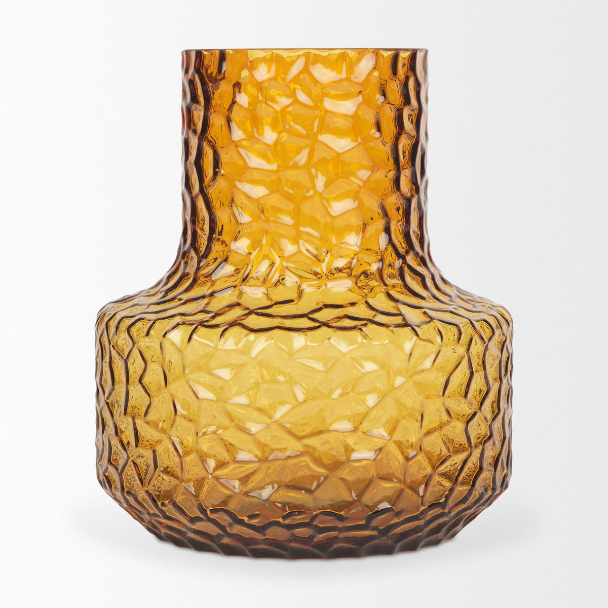 Jolene 7' Amber Waterglass Glass Vase, by Mercana, 6.3" length x 6.3" width x 7.2" height View 6