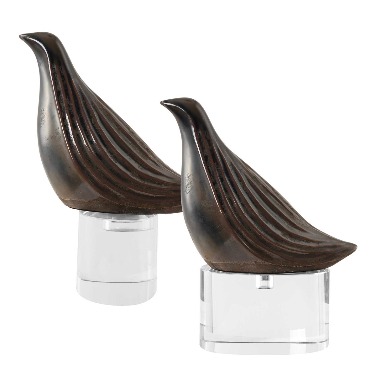 Nesting Bird Gray Sculptures Set/2, Figurines & Statue by Uttermost, 7.5" width x 9.5" height x 3.5" depth View 5