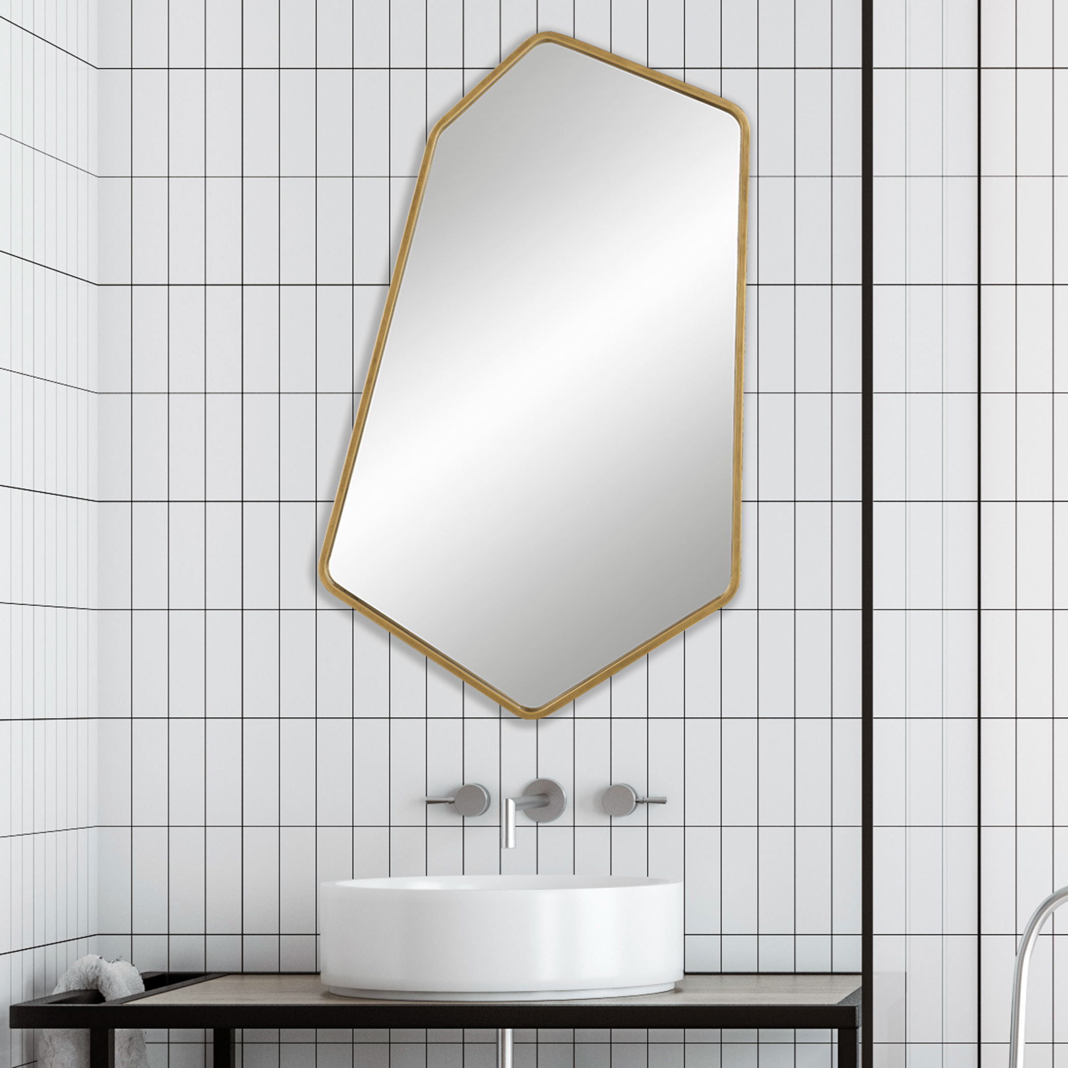 Linneah Large Gold Mirror large image 