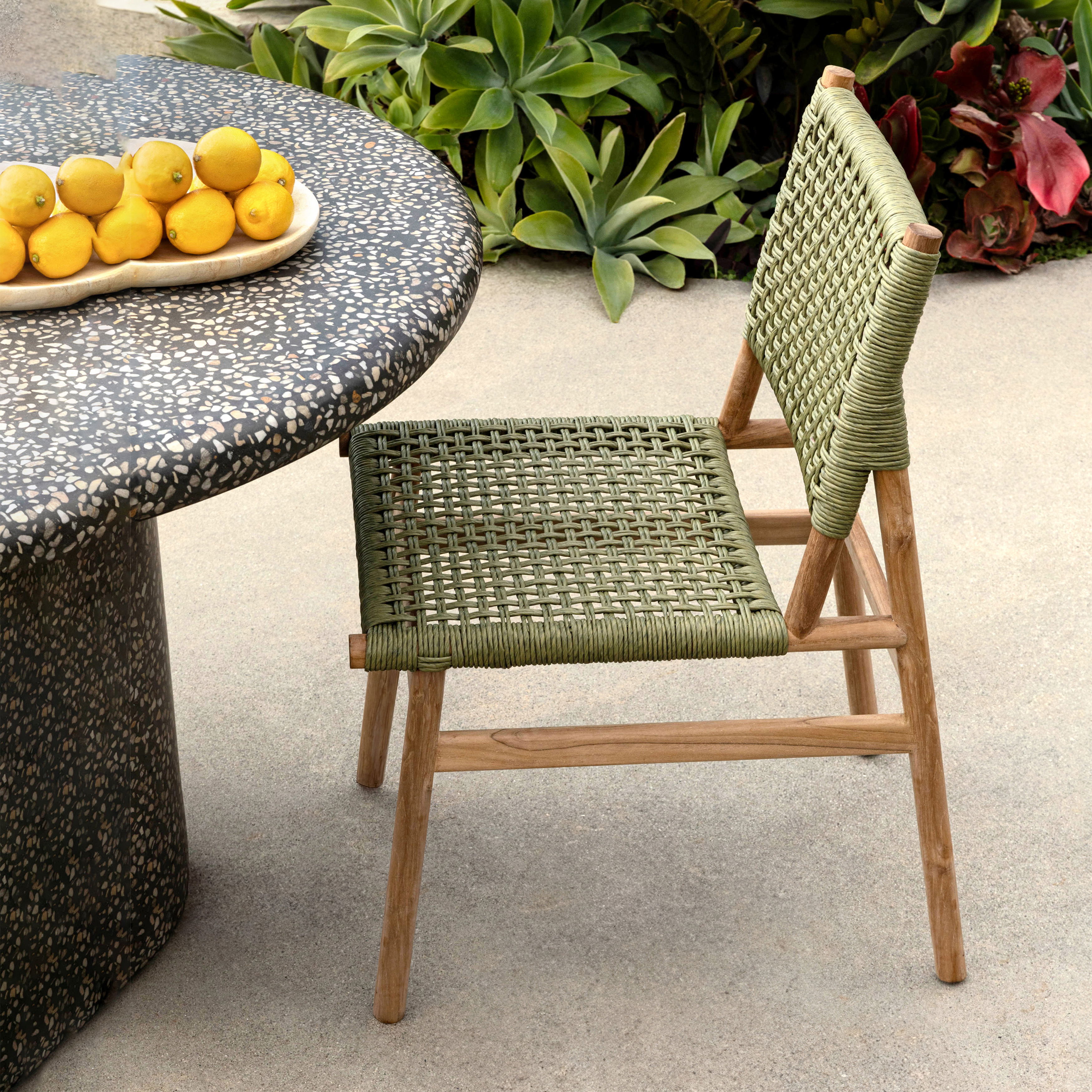 Francisca Outdoor Dining Chair Set of 2 Green large image 