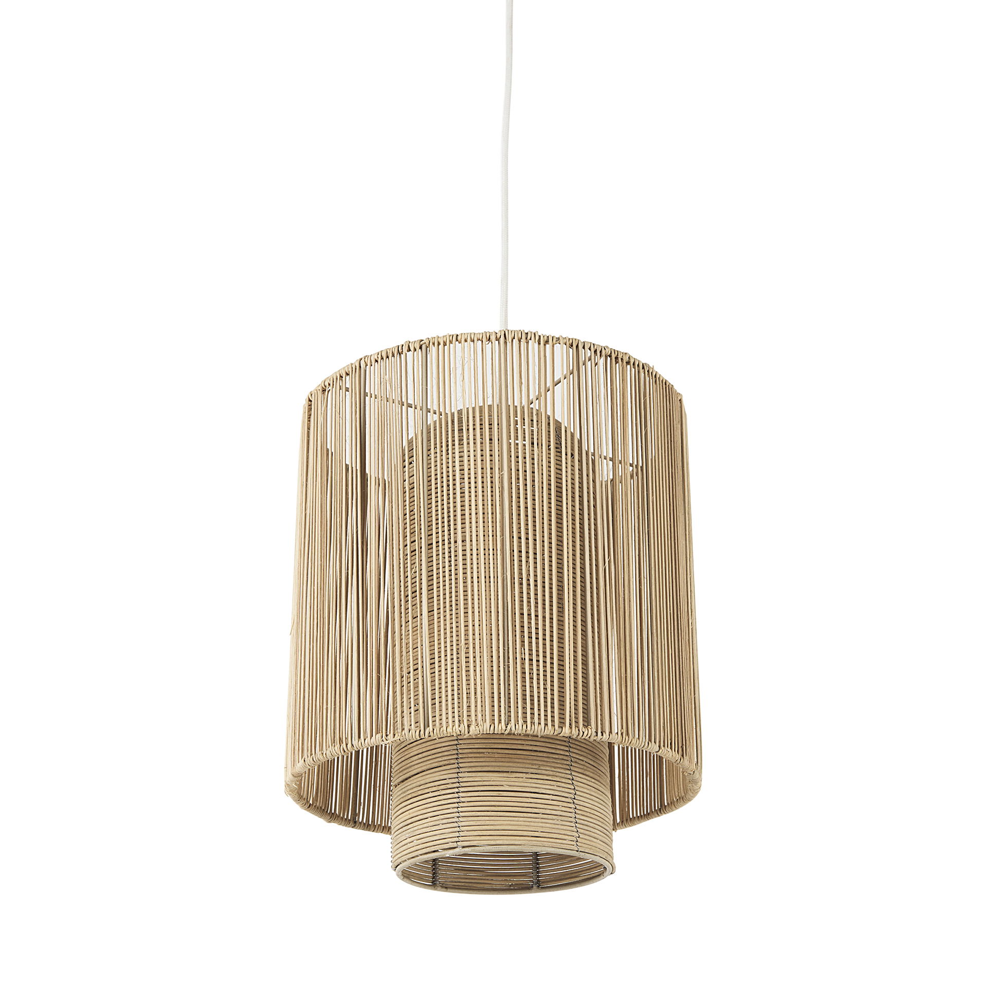 Aviario 14.2 L x 14.2 W x 14.2 H Natural Cane Cylindrical Pendant Light, by Mercana, 12.25" length x 12.25" width x 14.75" height View 1