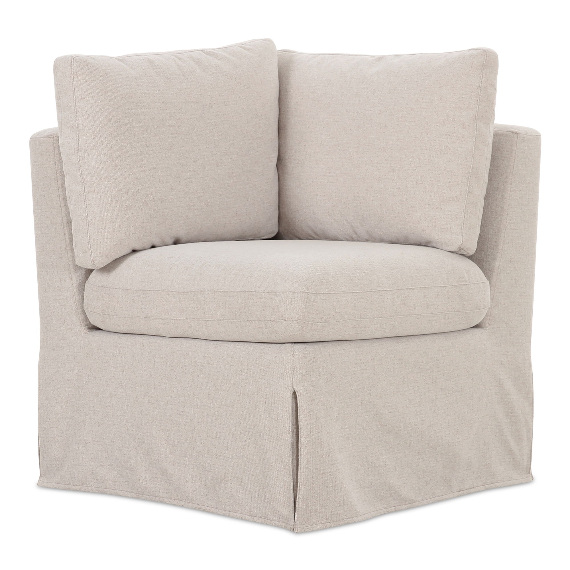 Fable Slipcover Dining Corner Chair Beige, Sectional Sofa by Moe's Home, 28.5" width x 31.75" height x 28.5" depth View 1