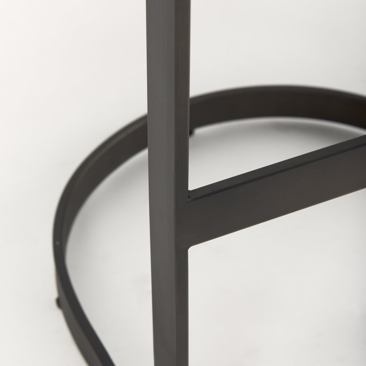Tyson Backless 31in Seat Bar Stool | Brown/Gray Suede with Black Metal, Counter & Bar Stool by Mercana, 17.25" length x 17.5" width x 31" height View 9
