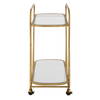 Swain Brass Serving Cart, Bar Carts & Cabinet by Uttermost, 35.75" width x 35.75" height x 16.5" depth thumbnail 6
