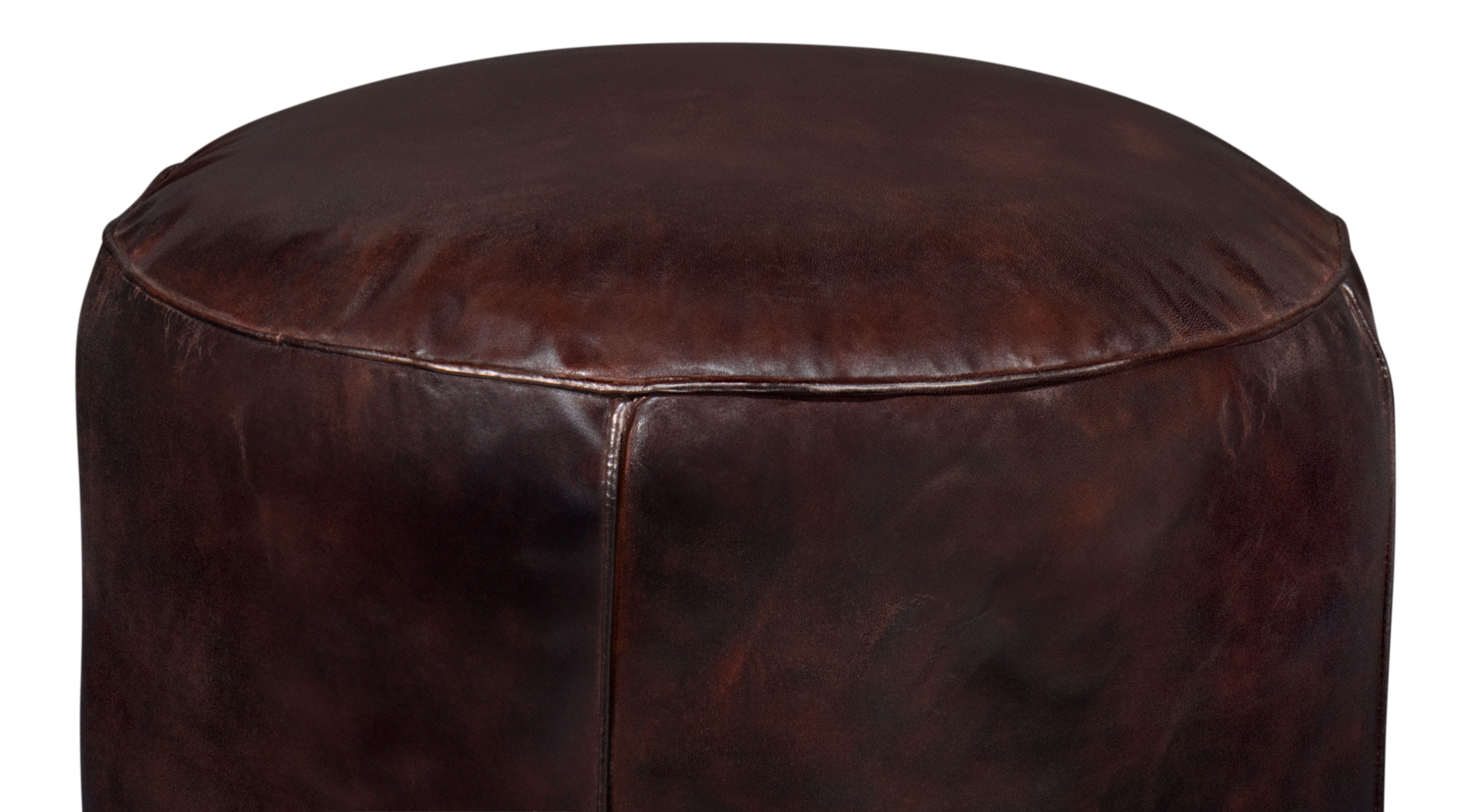 Soccerball Stool, Dark Brown Leather large image 
