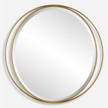 Online Designer Combined Living/Dining Rhodes Gold Round Mirror