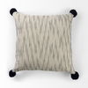 Krystal 18 x 18 Cream/Black Pom Pom Decorative Pillow Cover, by Mercana, 18" length x 18" width x 0.2" height thumbnail 5