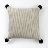 Krystal 18 x 18 Cream/Black Pom Pom Pillow Cover, Decorative Pillow by Mercana, 18" length x 18" width x 0.2" height thumbnail 5