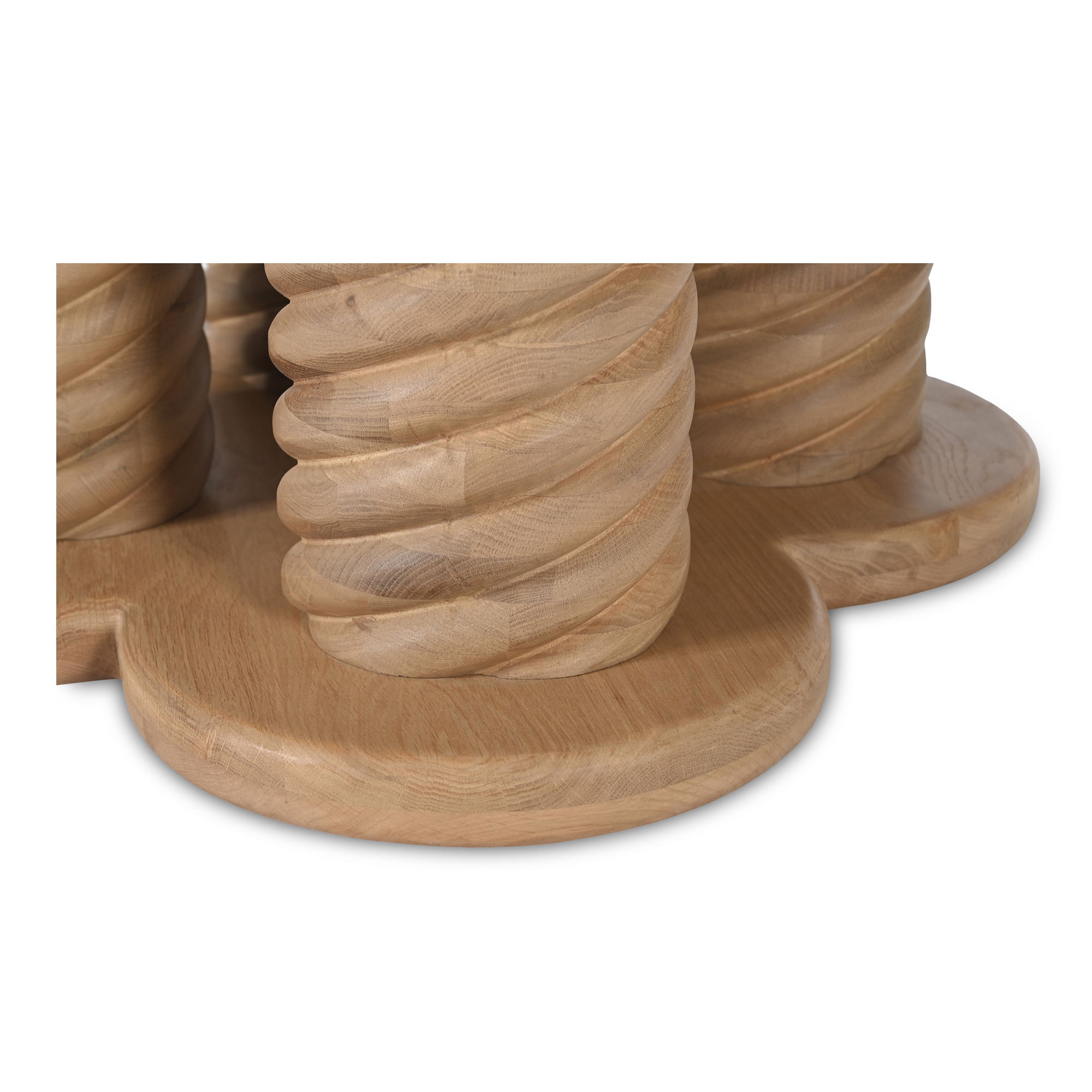 Treccia Round Dining Table Oak, by Moe's Home, 60" width x 30" height x 60" depth View 4