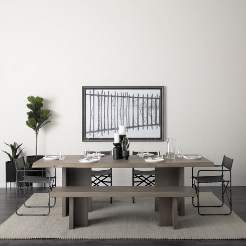 Konstantin 94.0 x 40.0 x 30.0 Medium Brown Wood with Live Edge Rectangular Dining Table