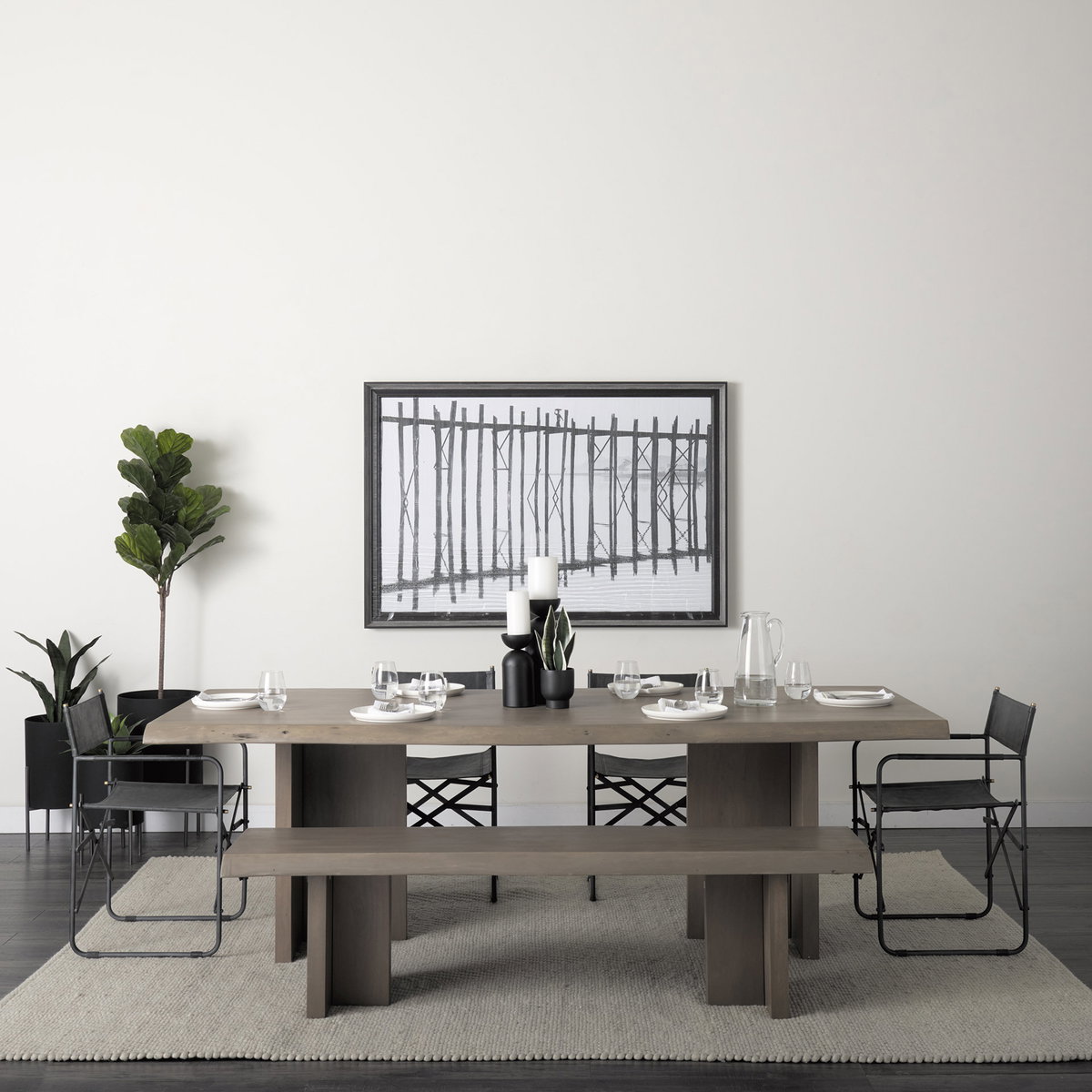 Konstantin 94'L x 40'W Rectangular Dining Table | Modern | Med Brown Wood | Seats 8, by Mercana, 94" length x 40" width x 30" height View 2