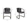 Freeman Dining Chair Onyx Black Leather - Set Of Two, by Moe's Home, 21" width x 30" height x 24" depth thumbnail 10