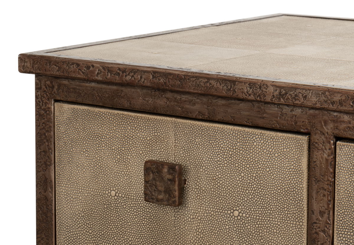 Roland Sideboard Shagreen Charcoal Grey, by Sarreid, 1'8" length x 3'4" width x 2'8" height View 12