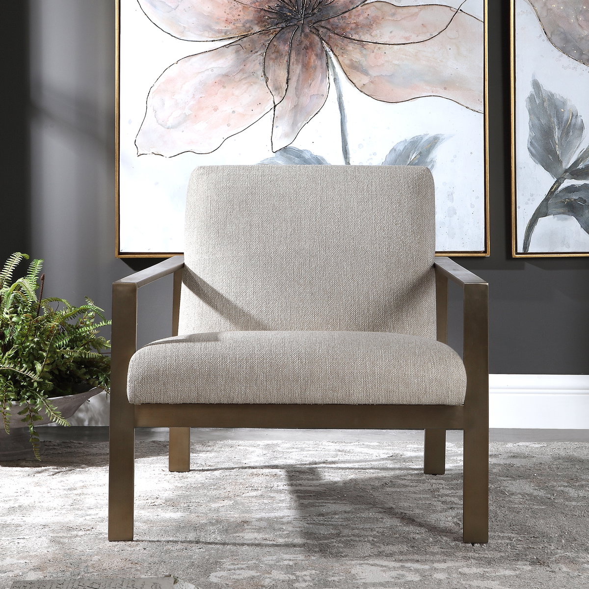Wills Contemporary Accent Chair, by Uttermost, 30" width x 30" height x 31" depth View 2