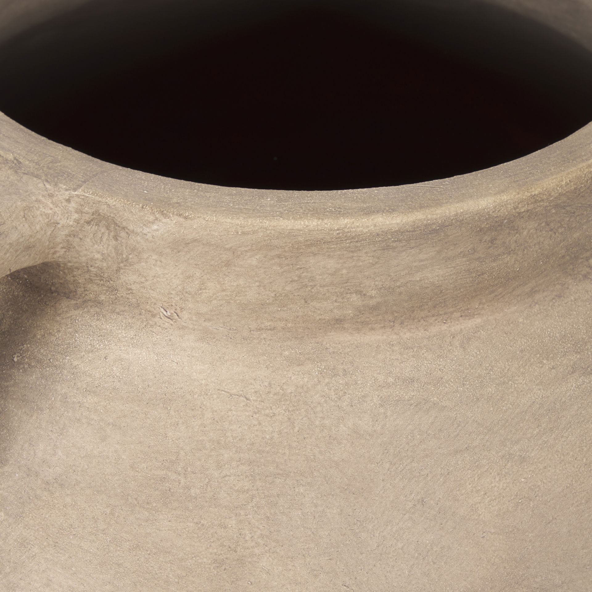 Tully Textured Matte Brown with Matte Black Short Ceramic Floor Vase large image 