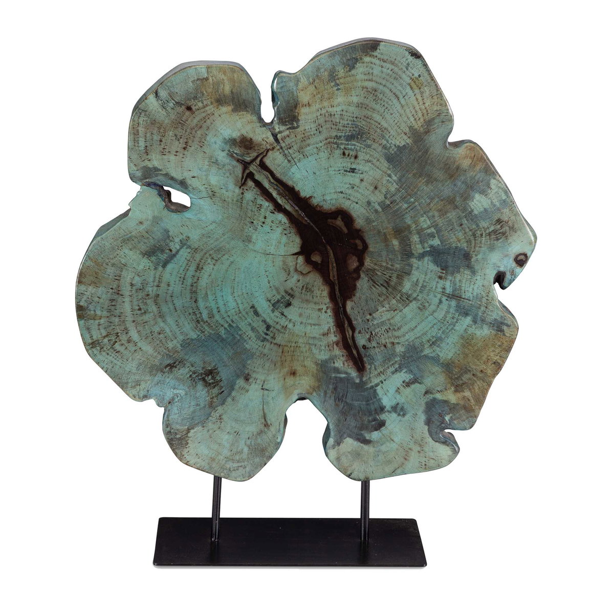 Bahati Wood Blue Sculpture, Figurines & Statue by Uttermost, 19.7" width x 22.8" height x 5.5" depth View 1