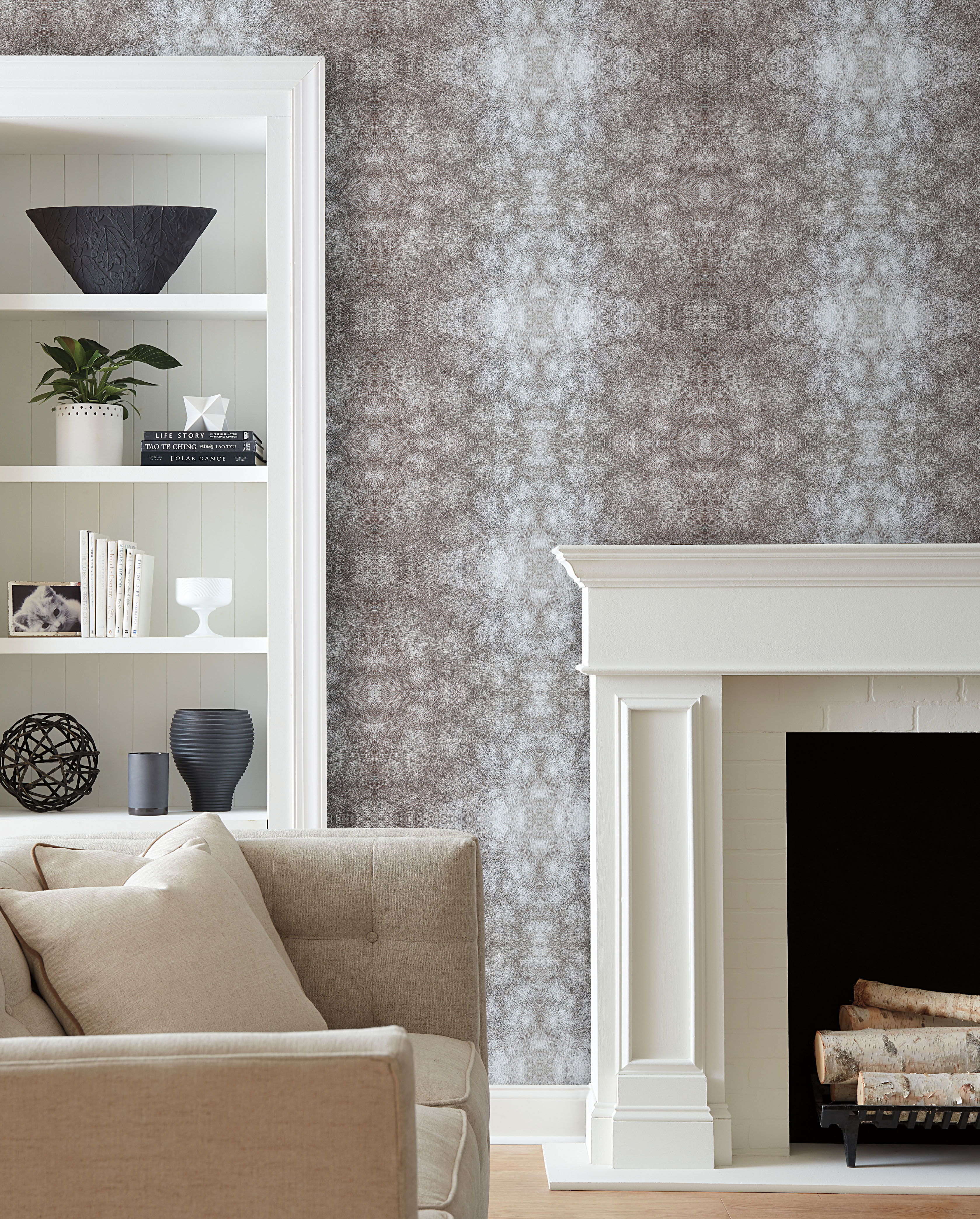 Rose Dapple Warm Grey Peel & Stick Wallpaper large image 