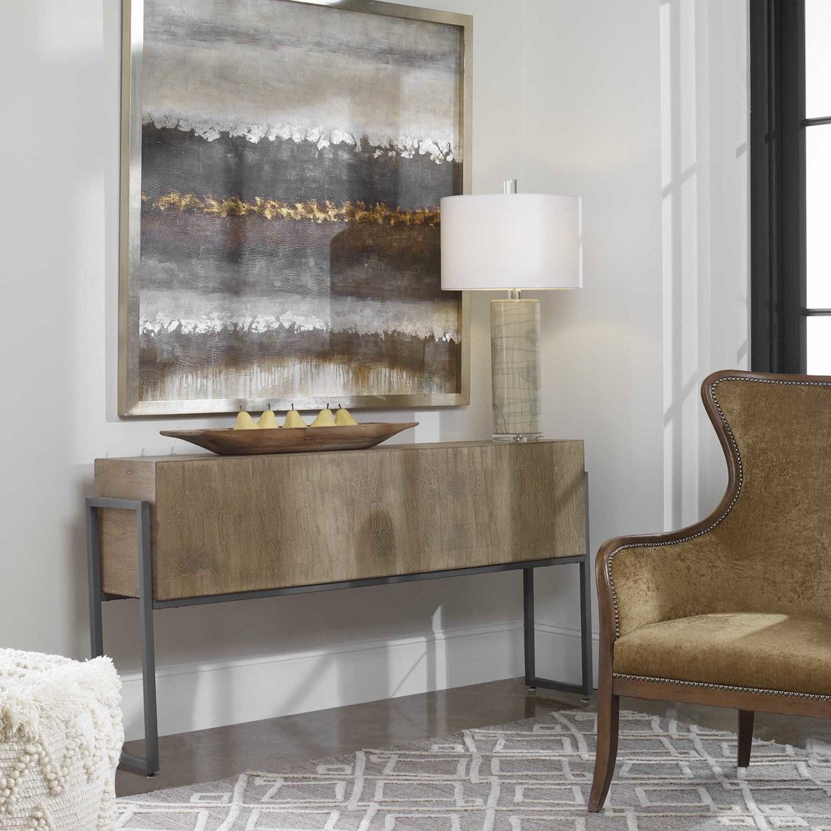 Nevis Contemporary Console Table, by Uttermost, 60" width x 31" height x 12" depth View 6