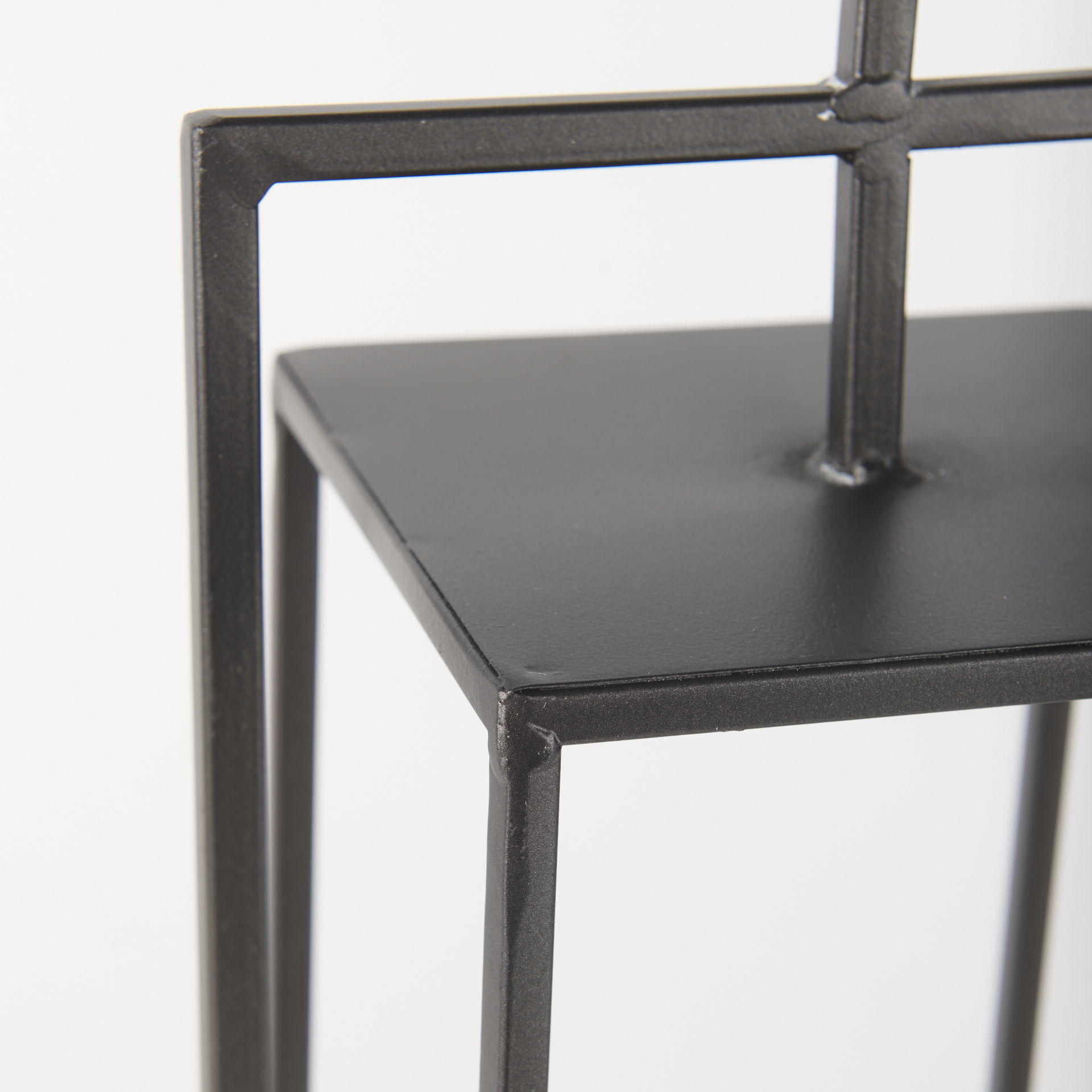 Albus II Small Black Metal Rectangular Table Candle Holder large image 