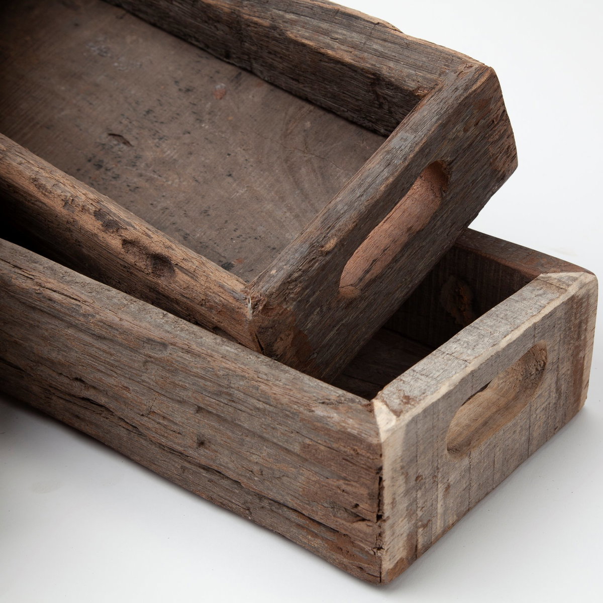Vernon (Medium) 30L x 7W Brown Reclaimed Wood Tray, Decorative Tray by Mercana, 30" length x 7" width x 3" height View 7