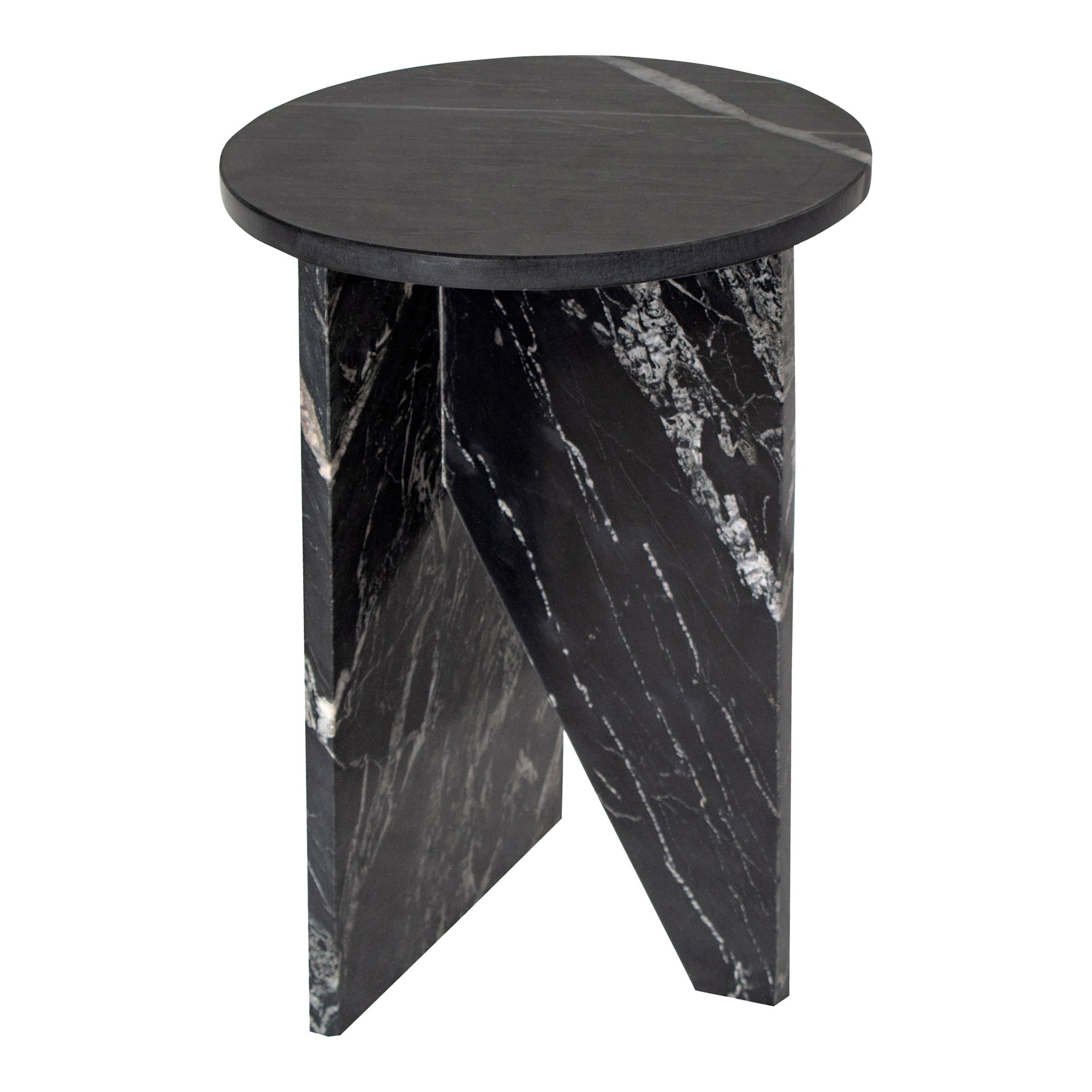 Grace Accent Table Black Marble, Side & End Table by Moe's Home, 14" width x 20" height x 14" depth View 3