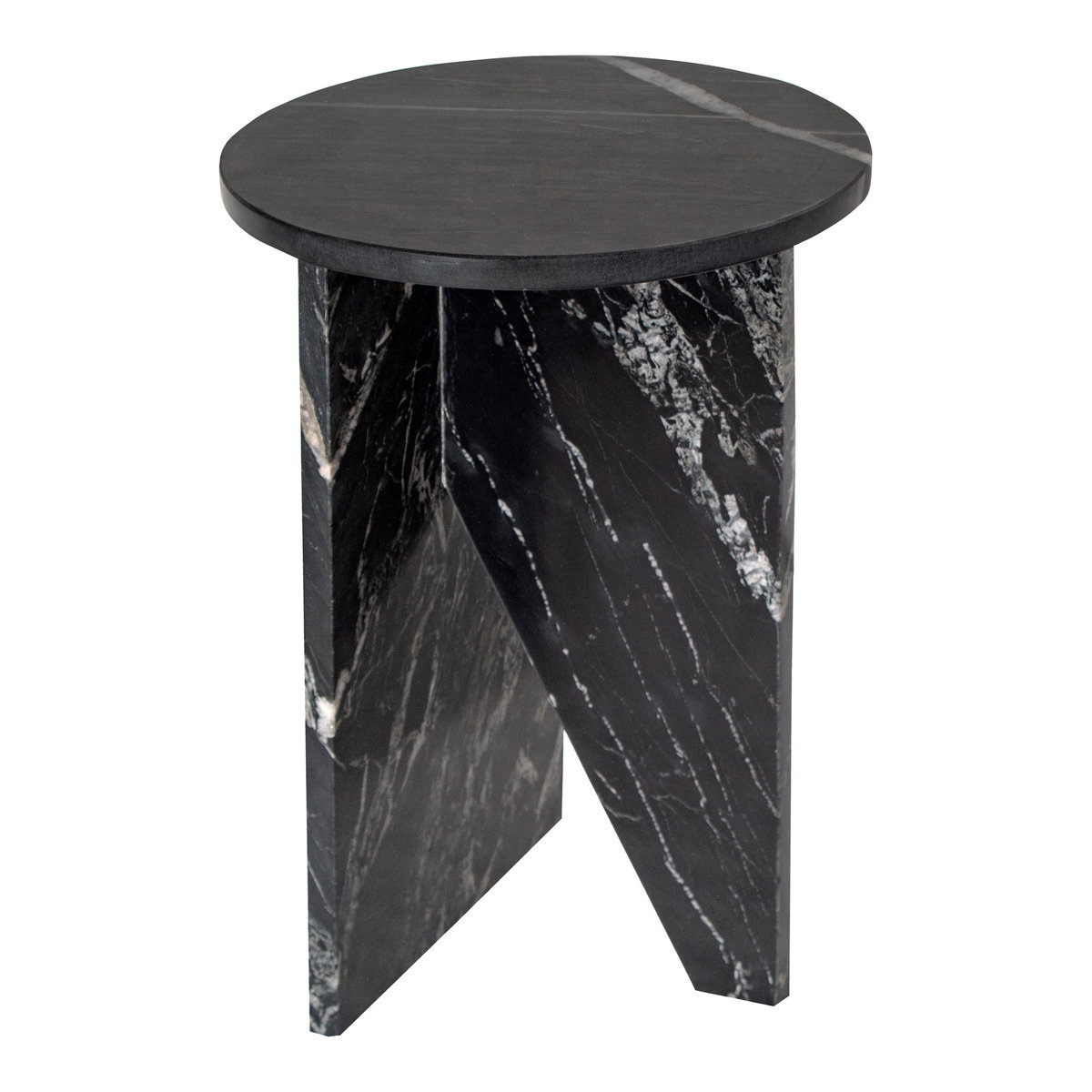 Grace Accent Table Black Marble, Side & End Table by Moe's Home, 14" width x 20" height x 14" depth View 3