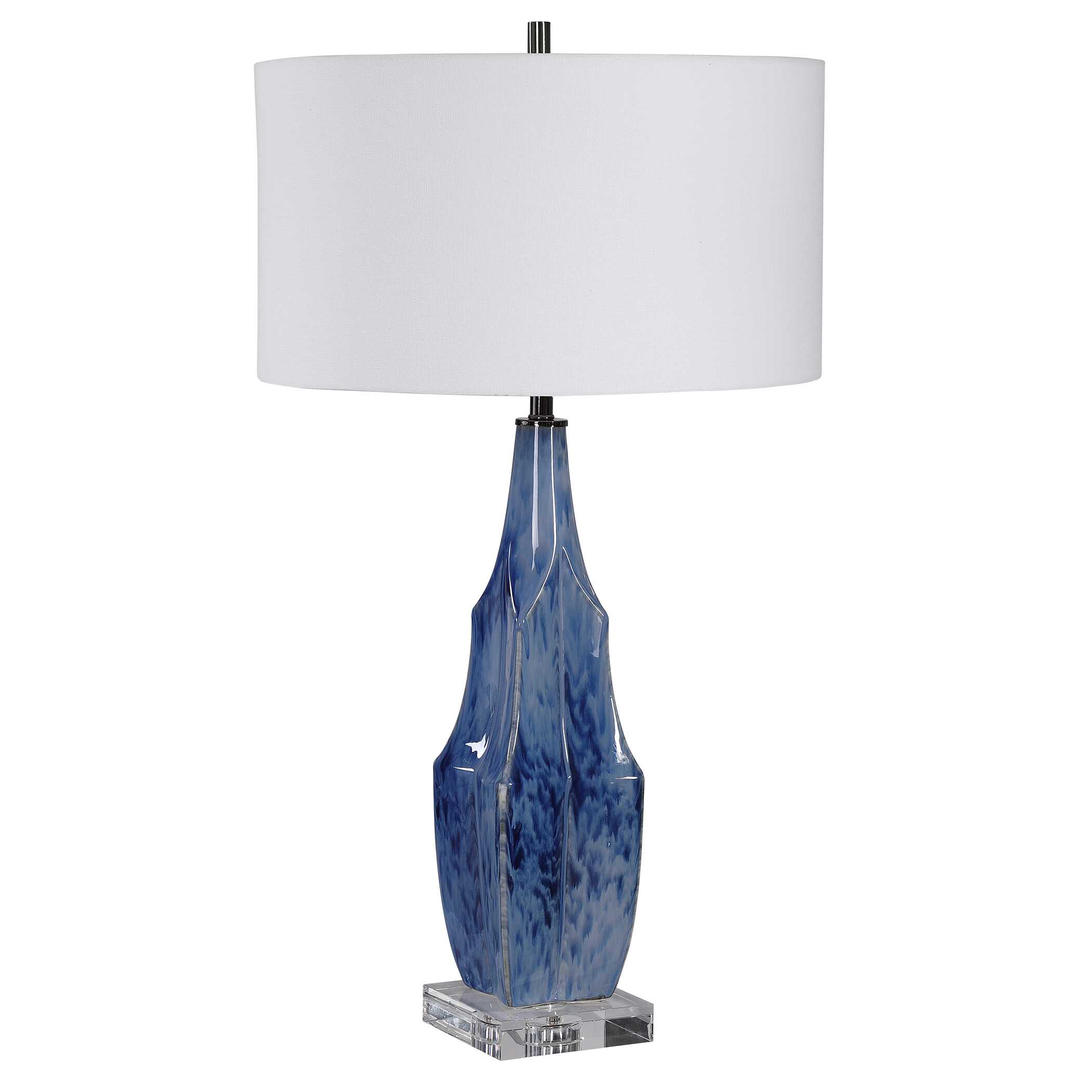 Everard Blue Table Lamp, by Uttermost, 18" width x 32.5" height x 18" depth View 5