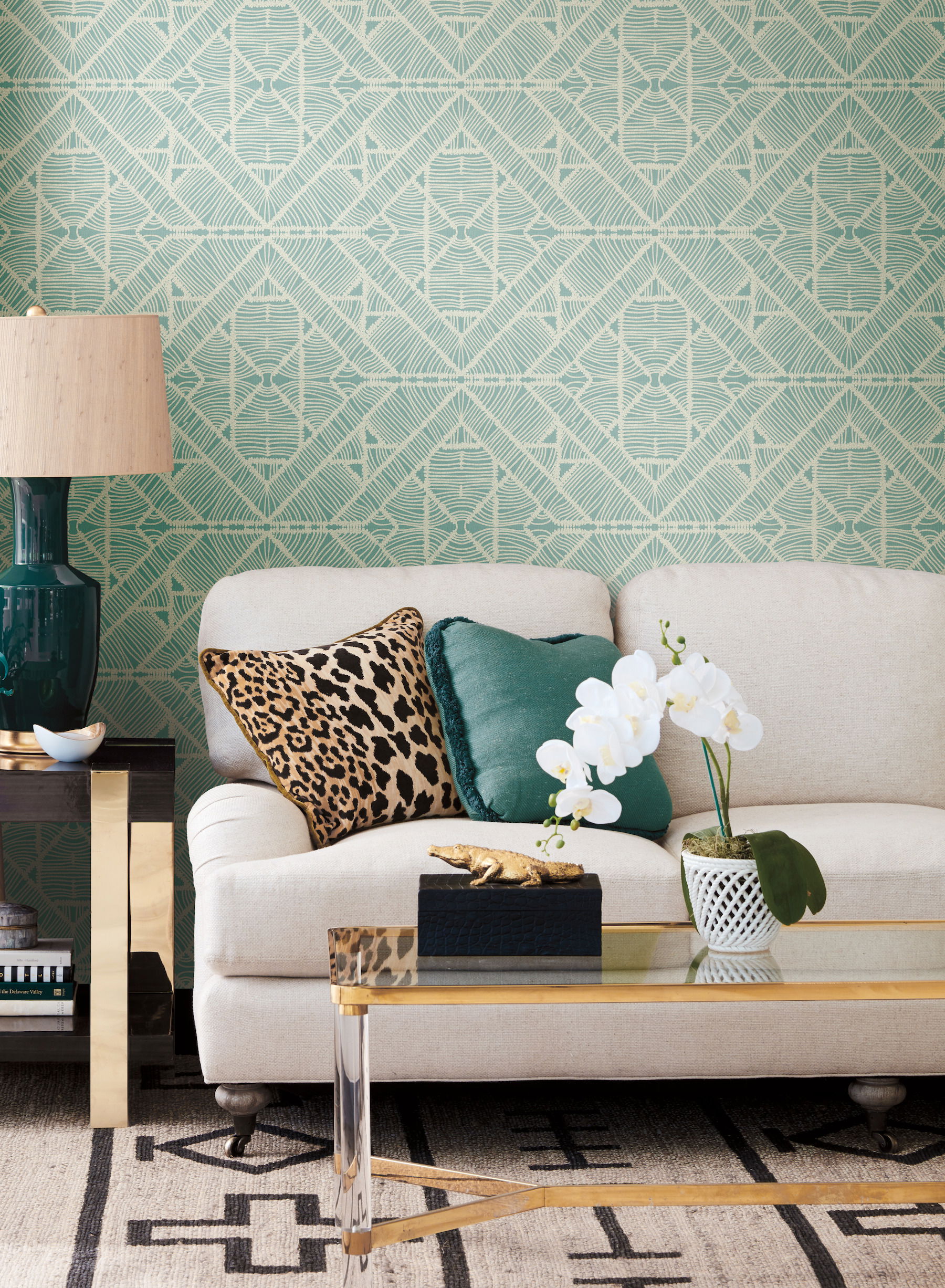 Diamond Macrame Aqua Wallpaper large image 