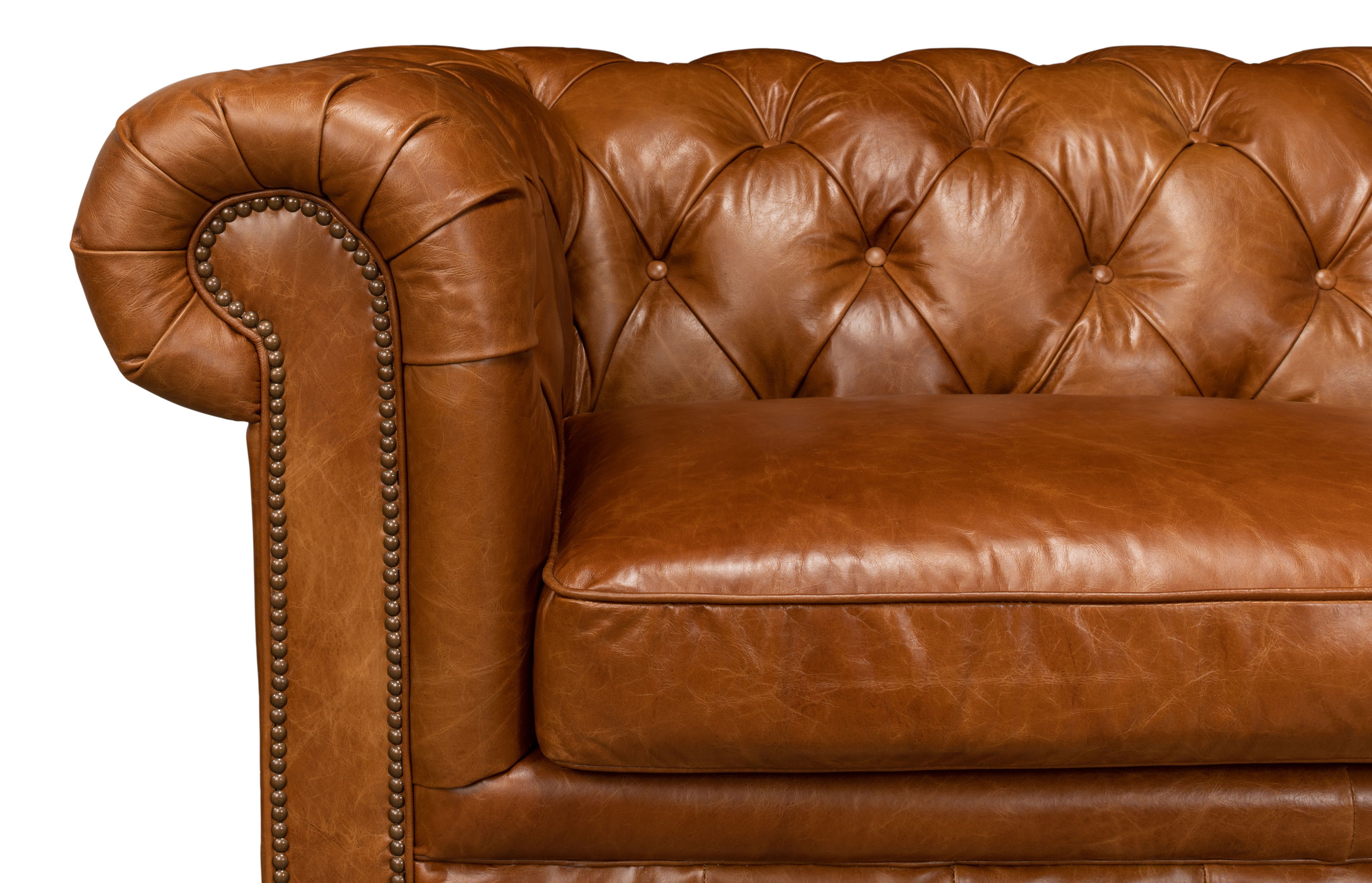 Tufted English Club Sofa, Cuba Brown large image 