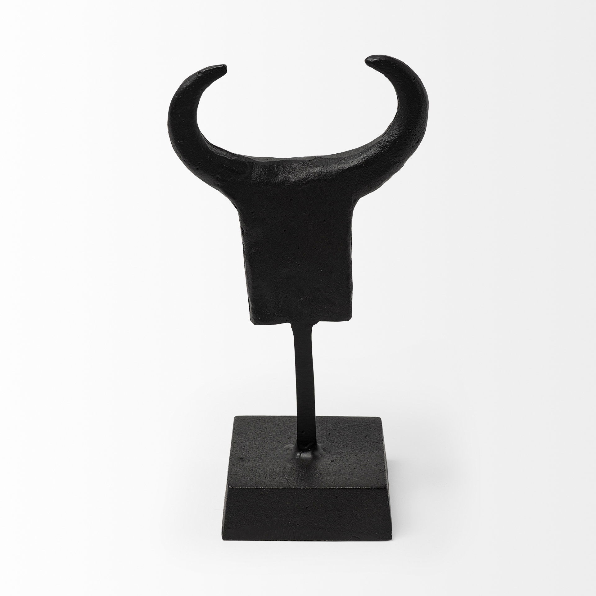 Caleb 4L x 5W Black Metal Tribal Figurine large image 