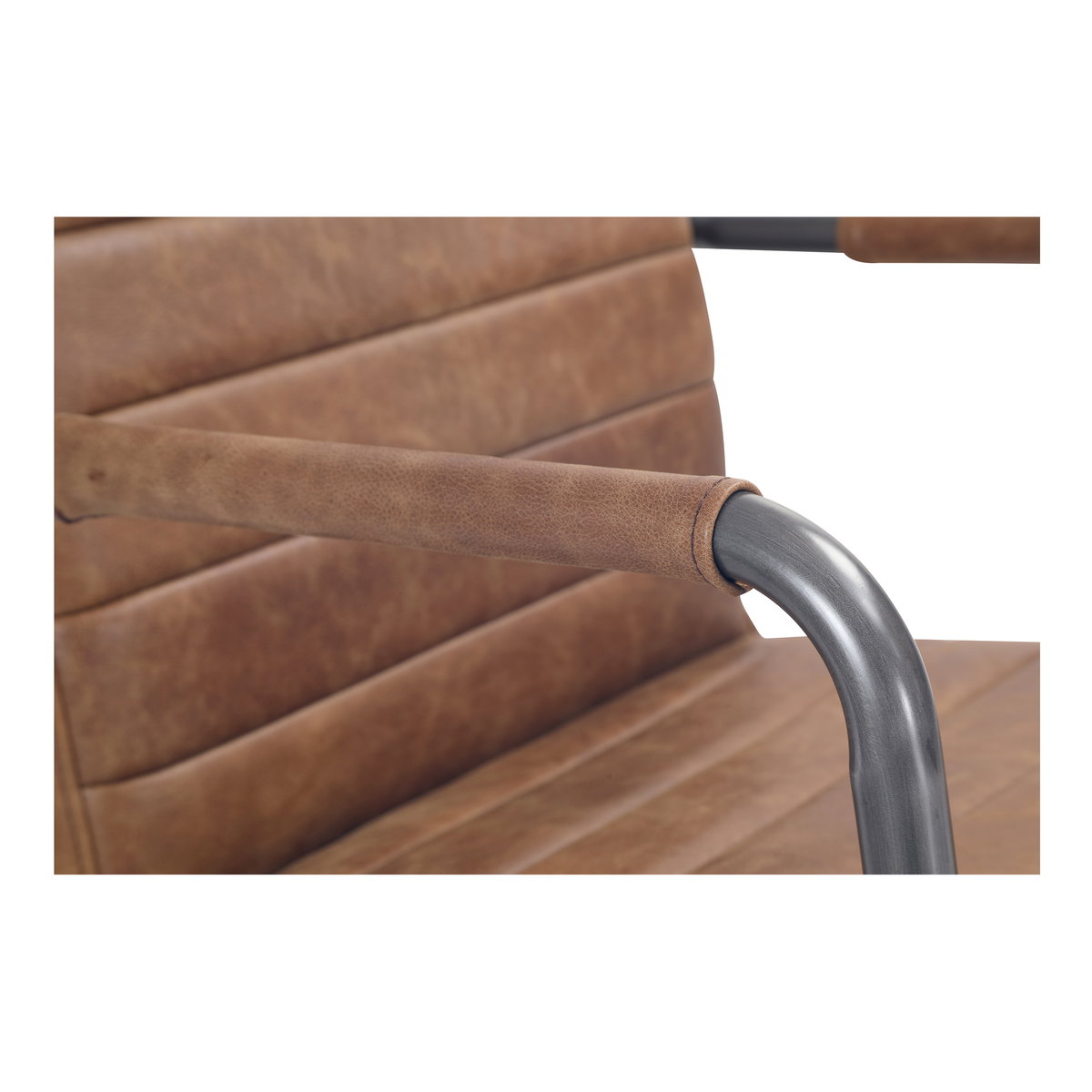 Roy Office Chair Open Road Brown Leather, by Moe's Home, 21.85" width x 36" height x 27.17" depth View 7