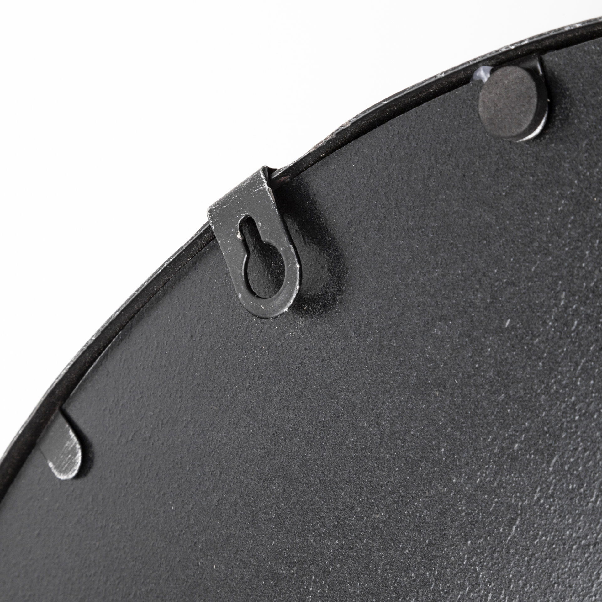 Piers (Set of 2) Black Metal Mirrored Round Trays large image 