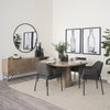 Brently Curved Back Dining Arm Chair | Gray Fabric with Metal, Dining Chair by Mercana, 24.5" length x 29.5" width x 32.5" height thumbnail 2