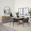 Brently Dining Chair with Gray Fabric & Matte Black Metal Legs, by Mercana, 24.5" length x 29.5" width x 32.5" height thumbnail 2