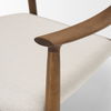 Haggen Medium Brown Oak Wood with Cream Fabric Accent Chair thumbnail 8