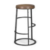 Neo 26.3' Seat Height Brown Wood Seat Black Metal Frame Stool, Counter & Bar Stool by Mercana, 15.75" length x 15.75" width x 26.25" height thumbnail 1