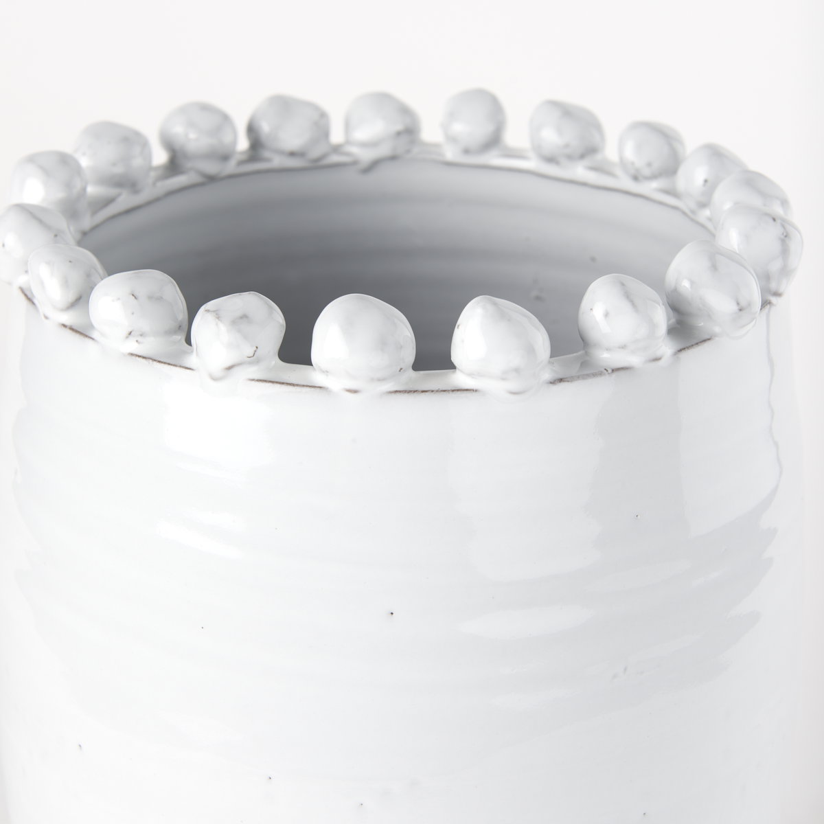 Basin Large Off-White Glazed Vase, by Mercana, 8.46" length x 8.46" width x 13.58" height View 8