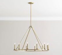 Online Designer Combined Living/Dining Remington Iron Round Chandelier, Tumbled Brass