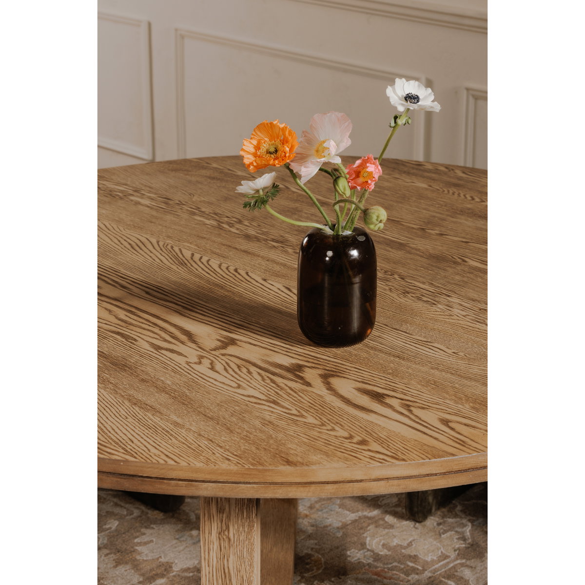 Joel Dining Table Natural, by Moe's Home, 60" width x 30" height x 60" depth View 7