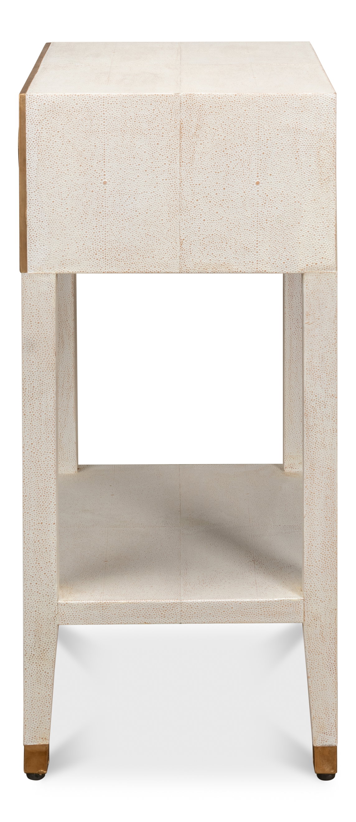 Gabriella Shagreen Nightstand Osprey Wht, by Sarreid, 1'2" length x 1'8" width x 2'7" height View 4