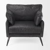 Cochrane  Black Leather Wrapped Chair, Accent Chair by Mercana, 34.5" length x 33" width x 32.5" height thumbnail 3