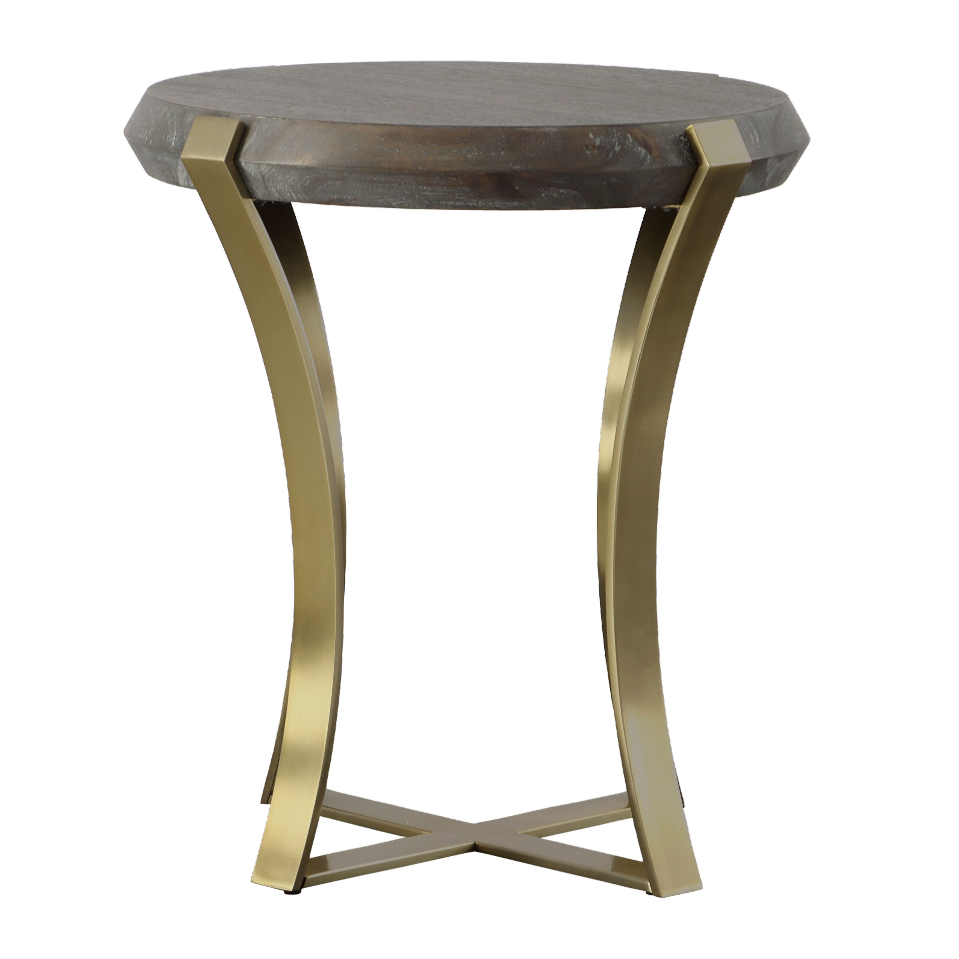 Unite Brass Leg Wood Side Table large image 