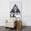 Quatrefoil 18L x 18W Gold Flower with Wooden Top Brass Cladding Accent Table thumbnail 1