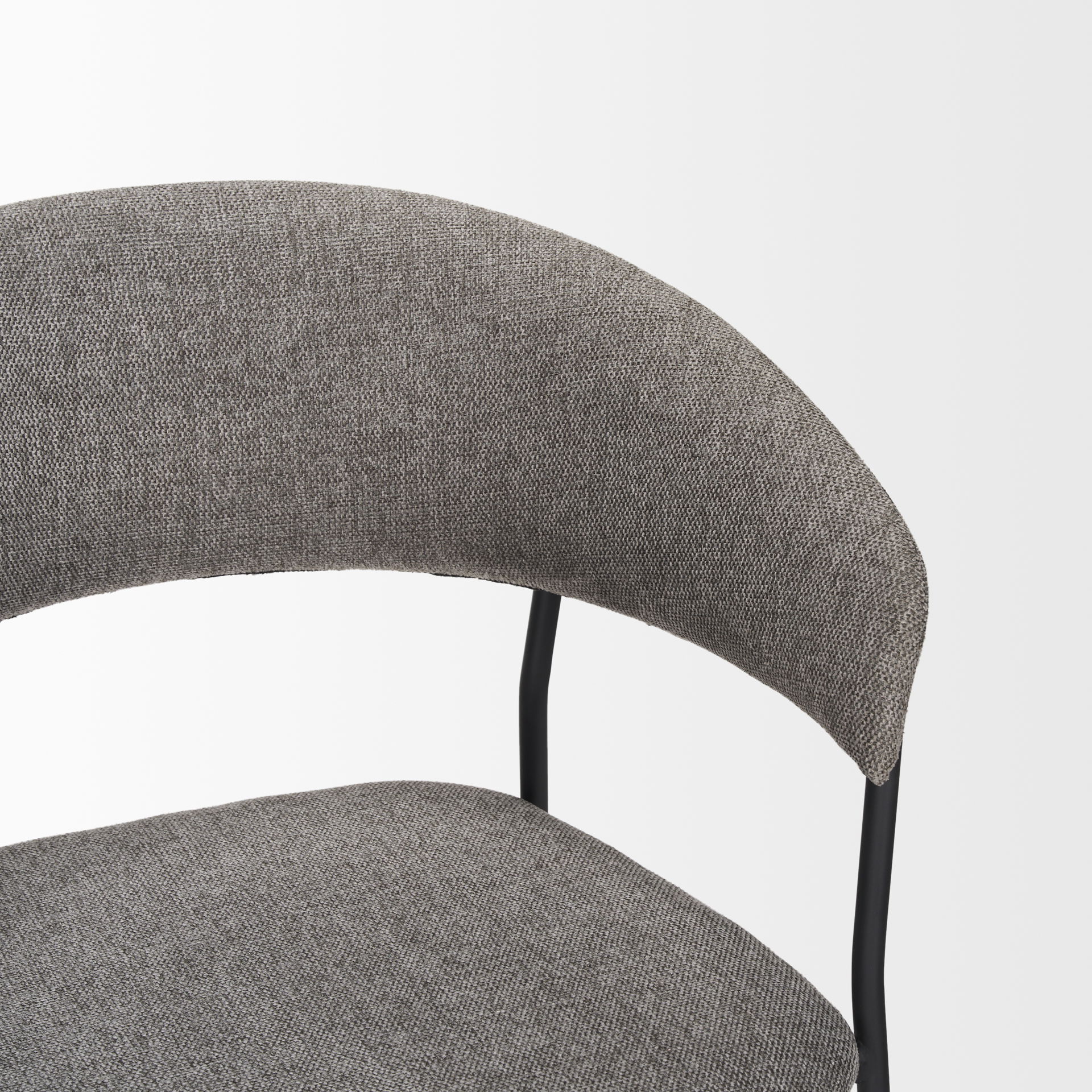 Carolyn Dining Chair with Gray Fabric & Matte Black Metal large image 