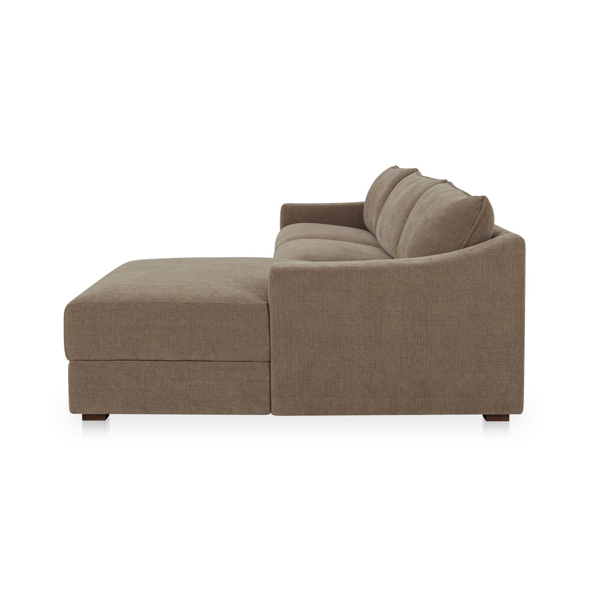 Farrow Sectional Taupe Right, Sectional Sofa by Moe's Home, 130.5" width x 31.75" height x 61.5" depth View 3