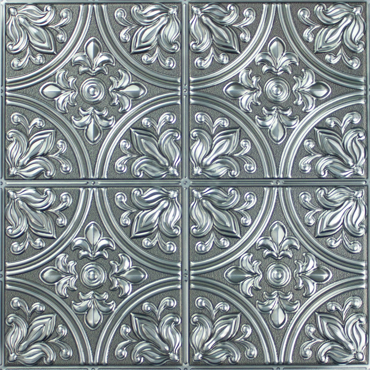 Tin Silver Peel & Stick Tile Backsplash, by York Wall, 10.8" length x 10.5" width x 0.06" depth