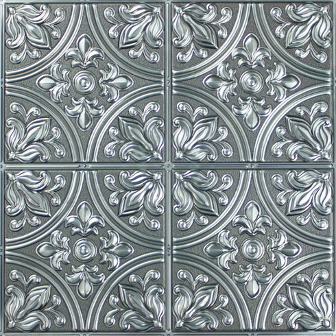 Tin Silver Peel & Stick Tile Backsplash