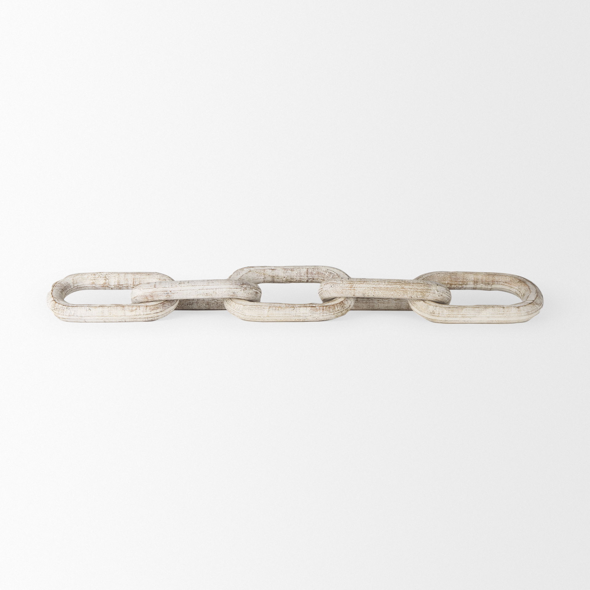 Alix  Beige Wooden Link Chain Decorative Object, by Mercana, 29" length x 5" width x 5" height View 3